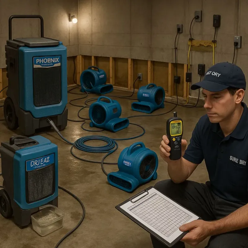 Structural Drying and Dehumidification process in West Carrollton City, OH
